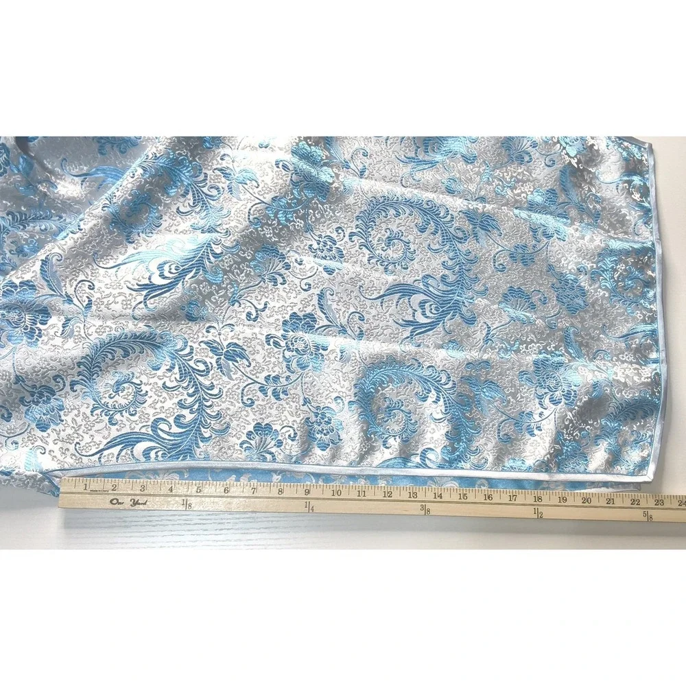 Whitby Cheongsam Dress Women Size 38 Silver Blue‎ Floral Brocade Qipao Maxi - Picture 11 of 12
